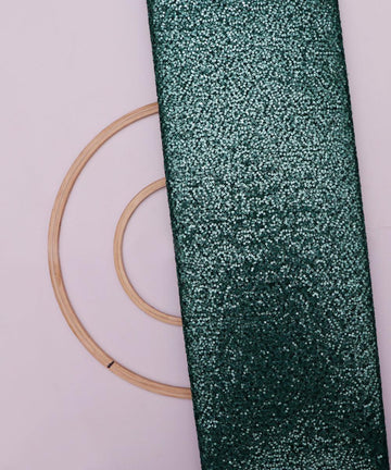green and silver small heavy sequin net fabric o132 5686